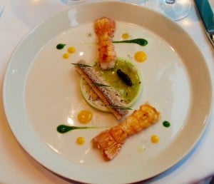 langoustines saisies, caviar, remoulade radis noir les toquées